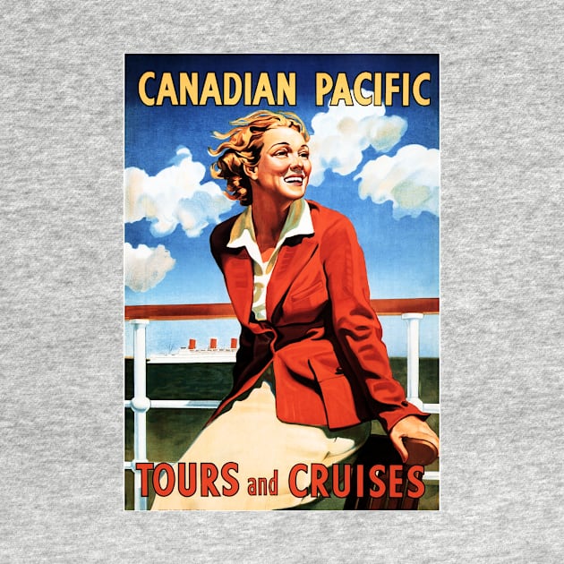 TOURS and CRUISES Holiday Travel Vintage Ship Poster by vintageposters